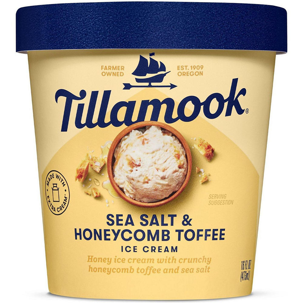 Tillamook Sea Salt & Honeycomb Toffee Ice Cream, 1 pt