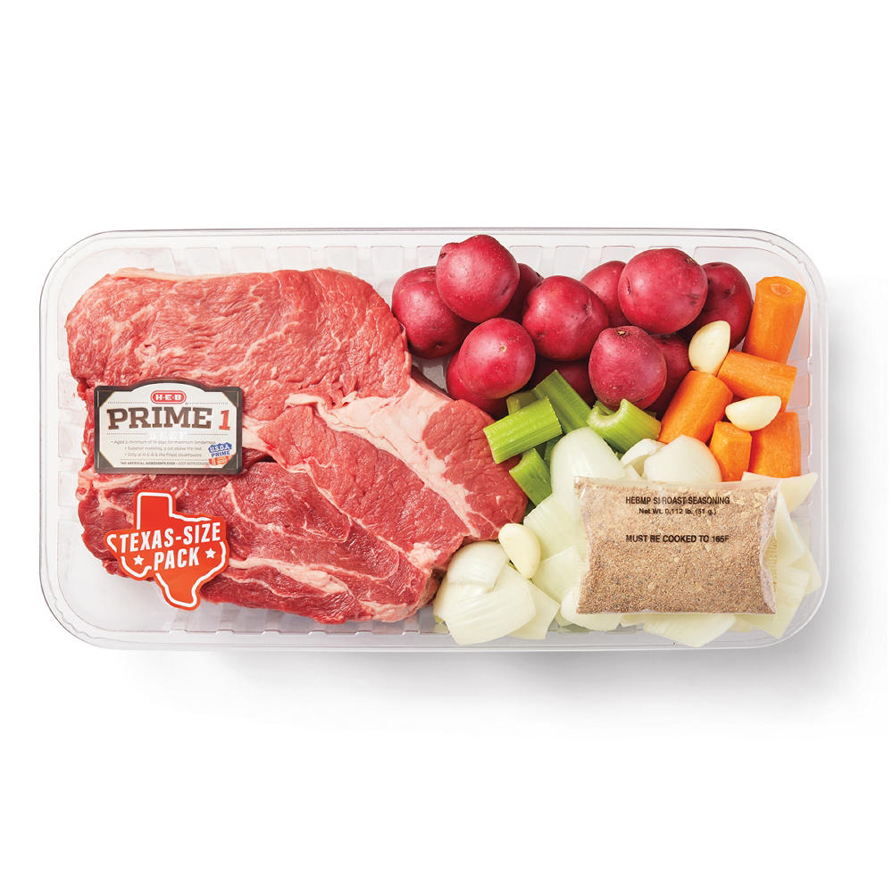 H-E-B Prime 1 Beef Roast Kit - Boneless Chuck Roast - Texas-Size Pack, Avg. 4.5 lbs