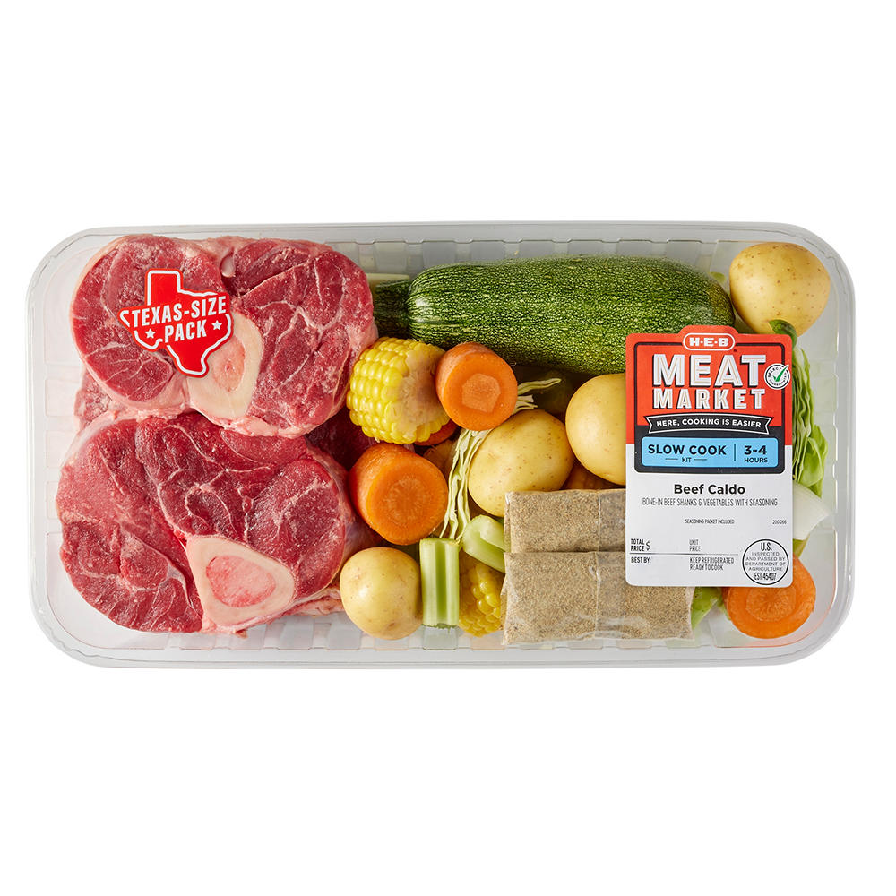 H-E-B Meat Market Caldo Soup Kit - Bone-In Beef Shank & Vegetables - Texas-Size Pack, Avg. 5.0 lbs