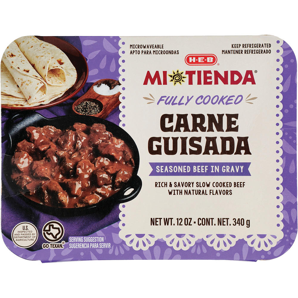 H-E-B Mi Tienda Fully Cooked Seasoned Beef Carne Guisada, 12 oz