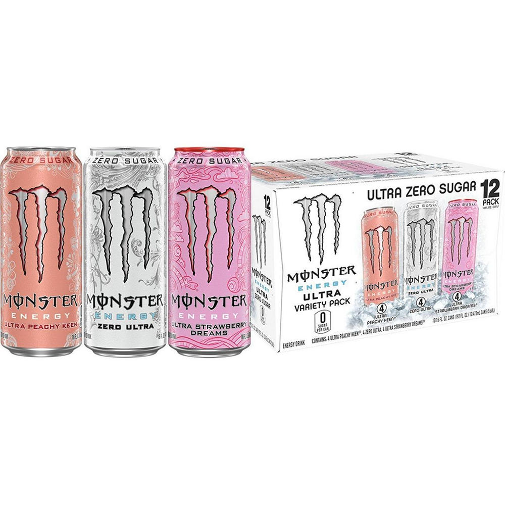 Monster Energy Ultra Zero Sugar Energy Drink Variety 12 pk Cans, 16 oz
