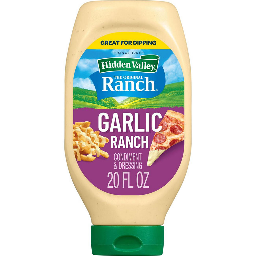 Hidden Valley Garlic Ranch Condiment and Dressing Bottle, 20 oz