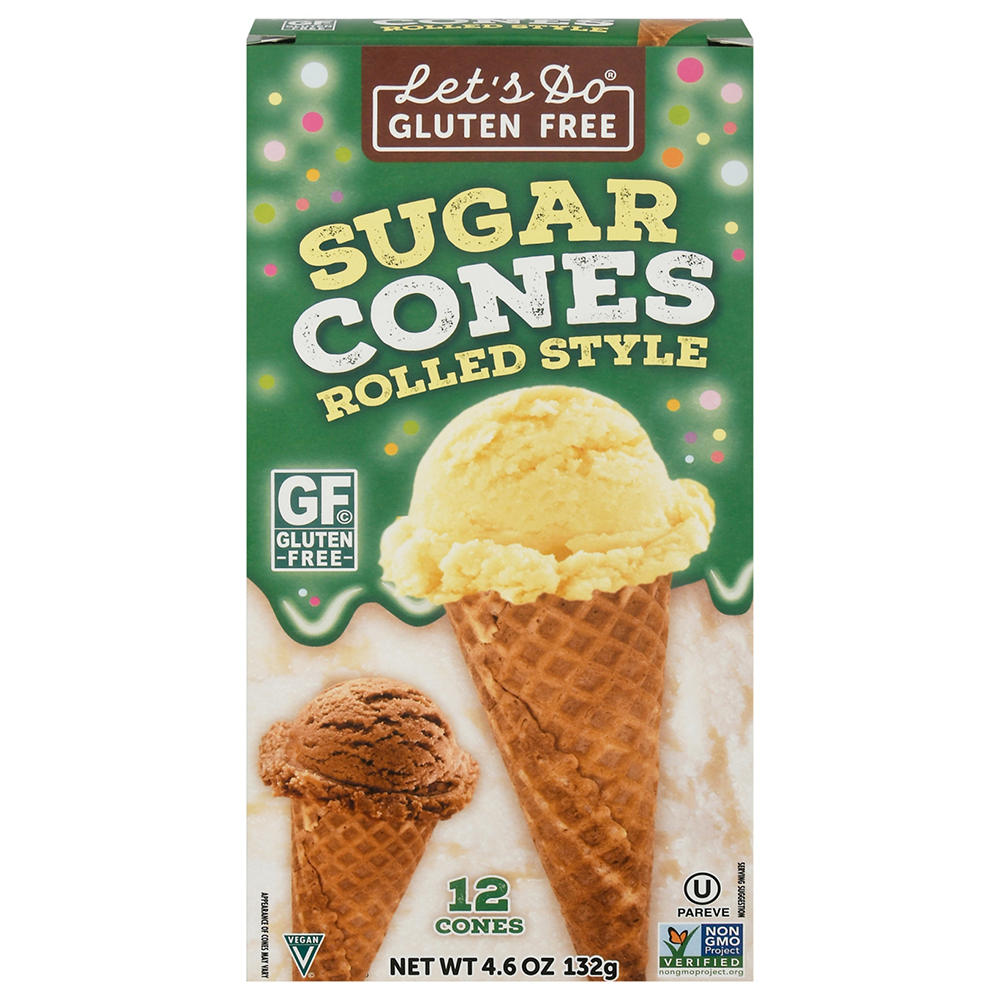 Let's Do Gluten Free Sugar Cone Rolled Style, 12 ct
