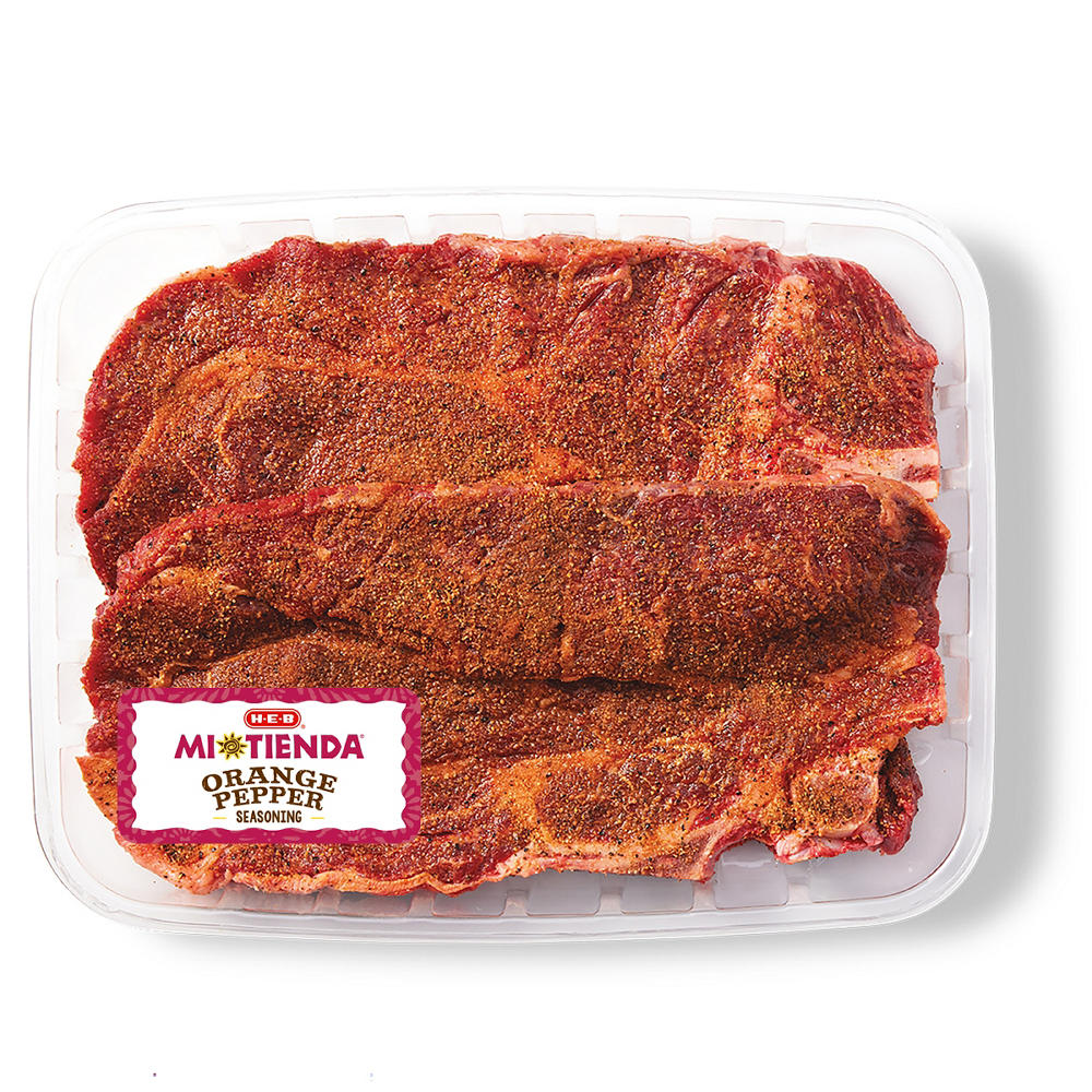 H-E-B Mi Tienda Seasoned Bone-in Beef Agujas – Orange Pepper – Value Pack, Avg. 2.25 lbs