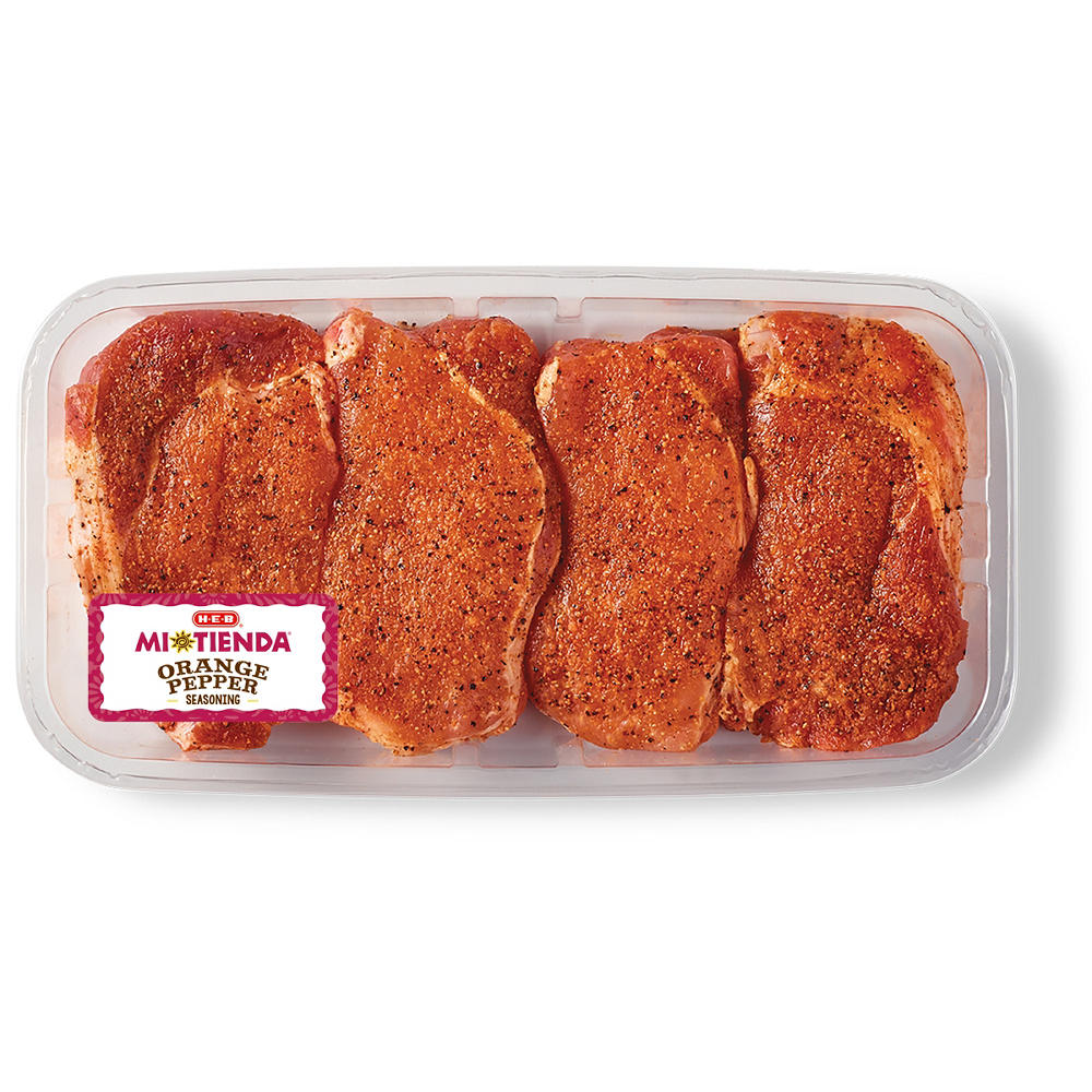 H-E-B Mi Tienda Seasoned Boneless Ribeye Pork Chops – Orange Pepper, Avg. 1.5 lbs