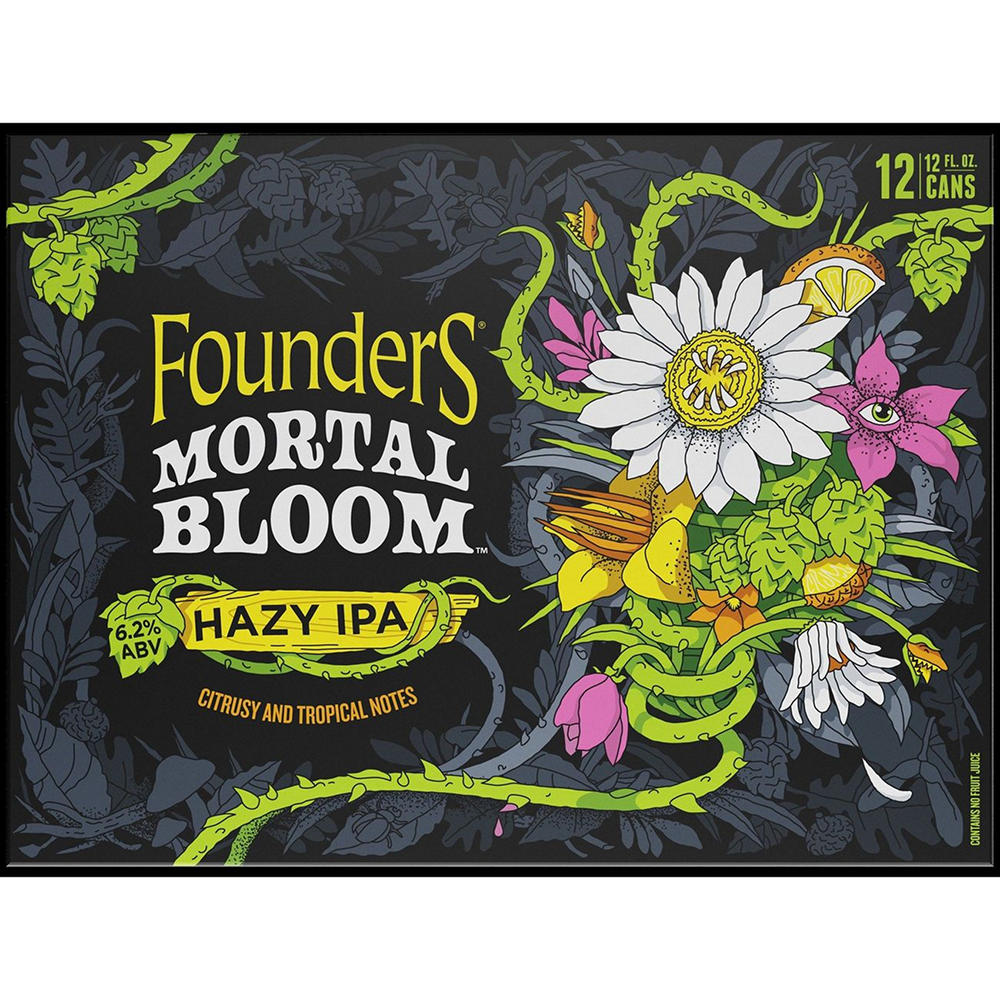 Founders Mortal Bloom Hazy IPA Craft Beer 12 pk Cans, 12 oz