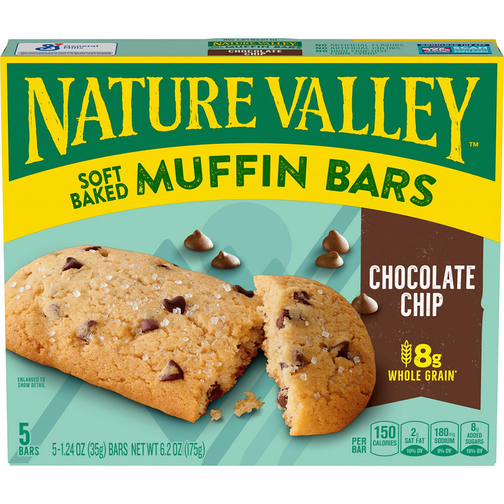 Nature Valley Soft Baked Muffin Bars Chocolate Chip, 5 ct