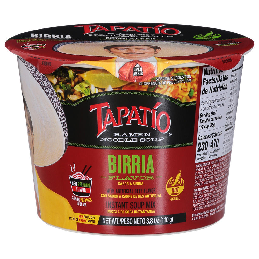 Tapatio Birria Ramen Noodle Soup Bowl, 3.8 oz