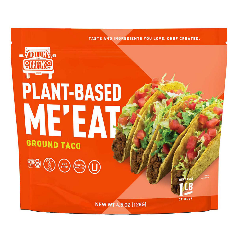 RollinGreens Plant-Based Me'Eat Ground Taco, 4.5 oz