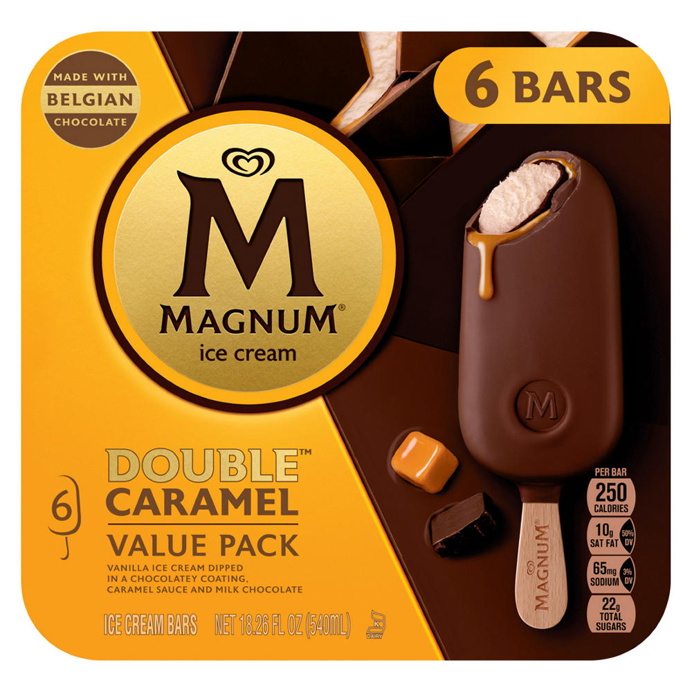 Magnum Double Caramel Ice Cream Bars Value Pack, 6 ct
