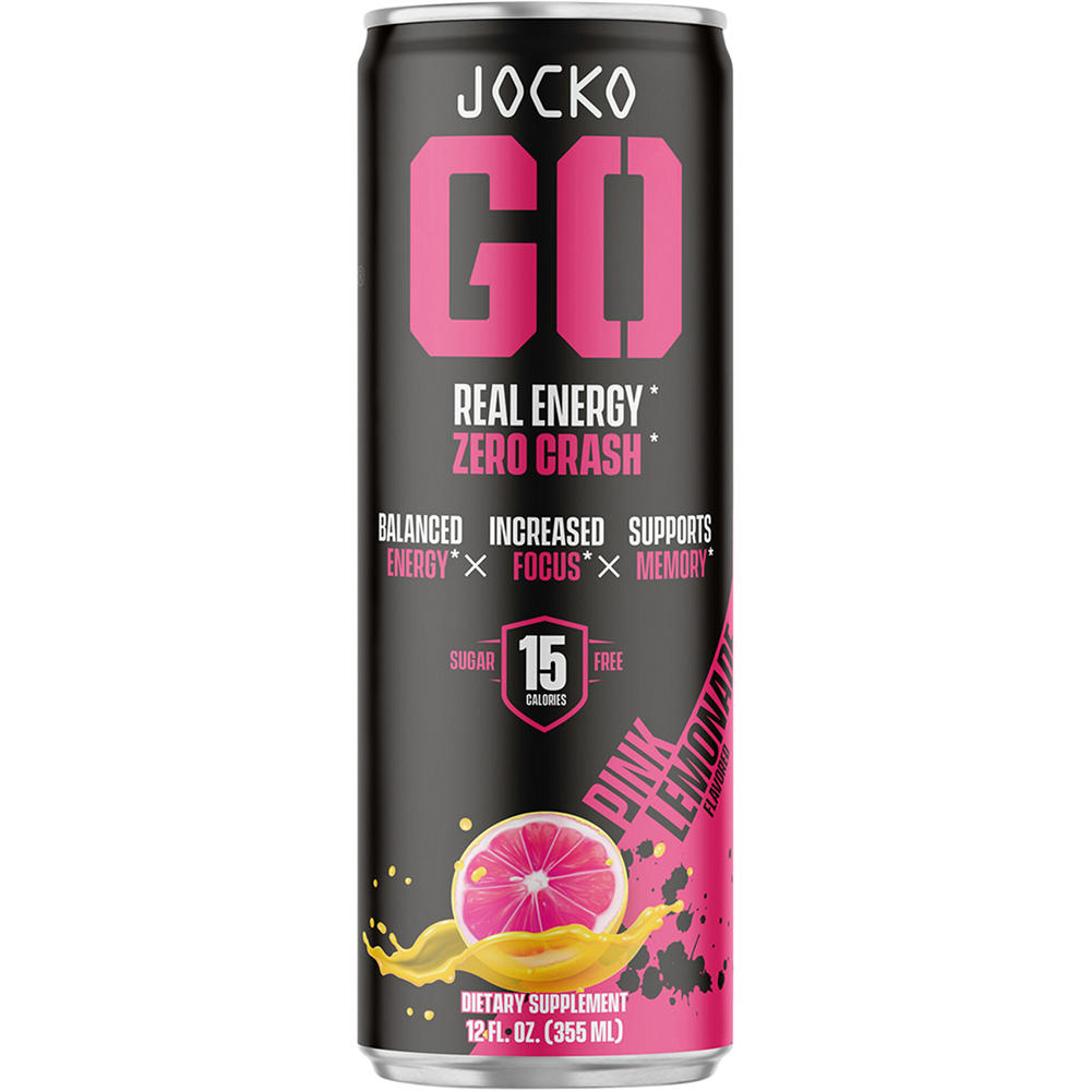 Jocko Go Sugar Free Energy Drink - Pink Lemonade, 12 oz