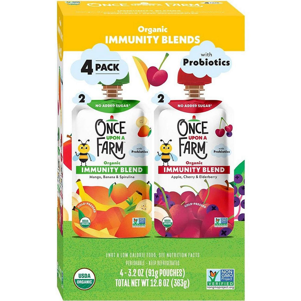 Once Upon a Farm Organic Immunity Blends 4 pk Pouches, 3.2 oz