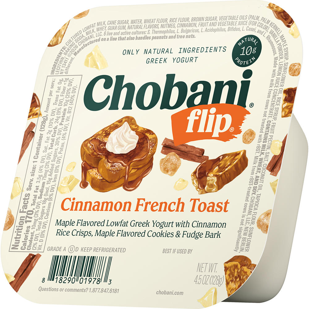 Chobani Flip Low-Fat Cinnamon French Toast Greek Yogurt, 4.5 oz