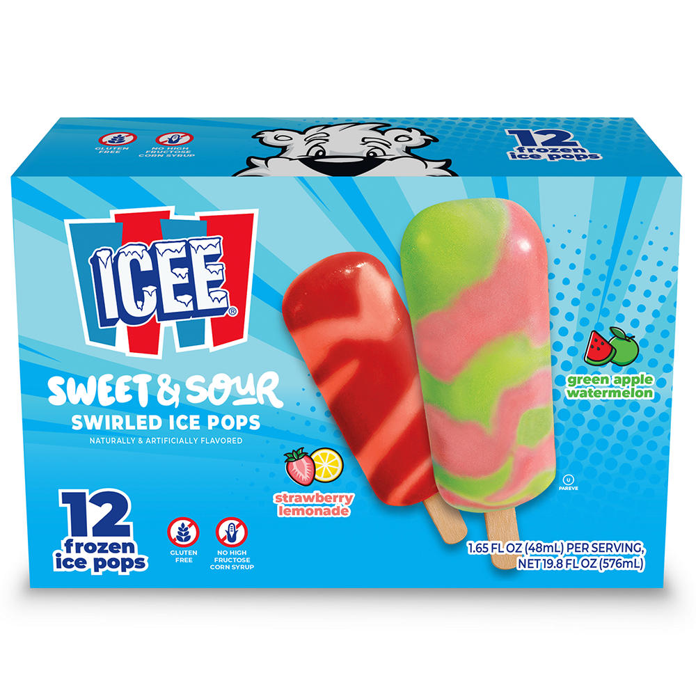 ICEE Sweet & Sour Swirled Ice Pops, 12 ct