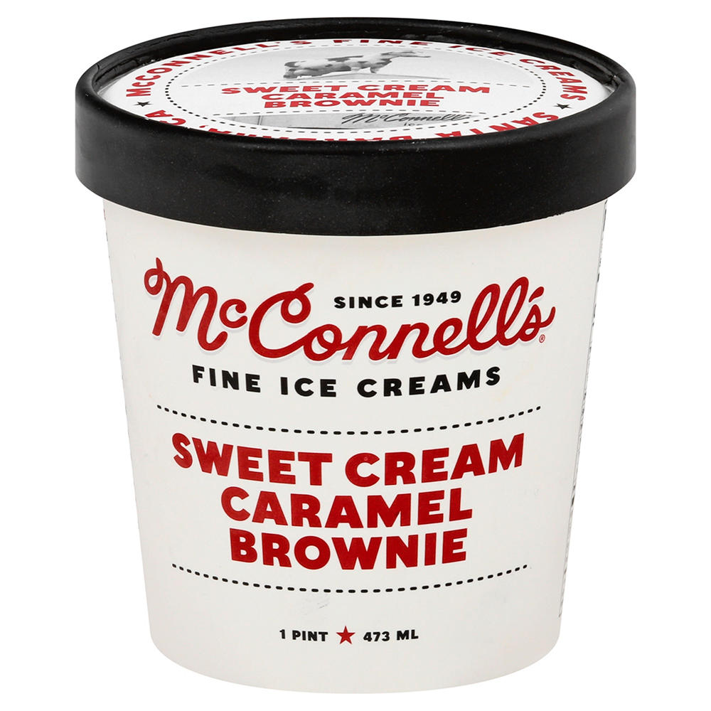 McConnell's Sweet Cream Caramel Brownie Ice Cream, 1 pt