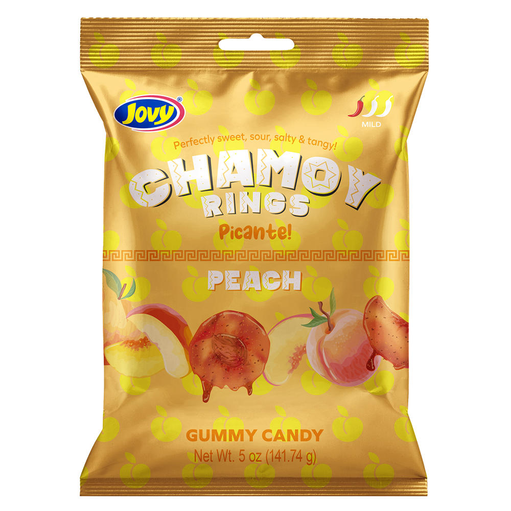 Jovy Peach Chamoy Rings Gummy Candy, 5 oz