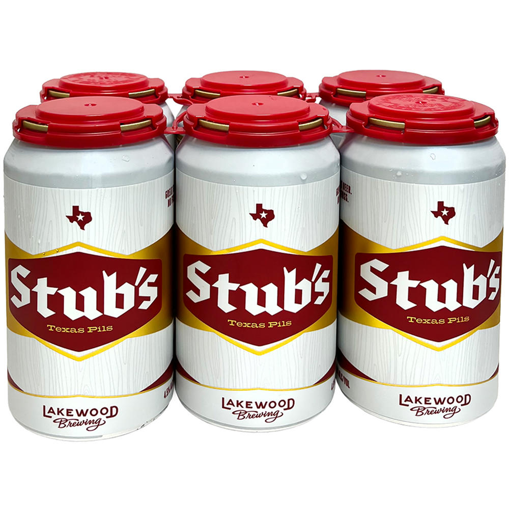 Lakewood Stubs Texas Lager Craft Beer 6 pk Cans, 12 oz