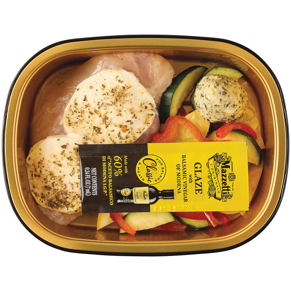 Meal Simple by H-E-B Low-Carb Lifestyle Balsamic Mozzarella Chicken & Squash, Avg. 0.8 lb