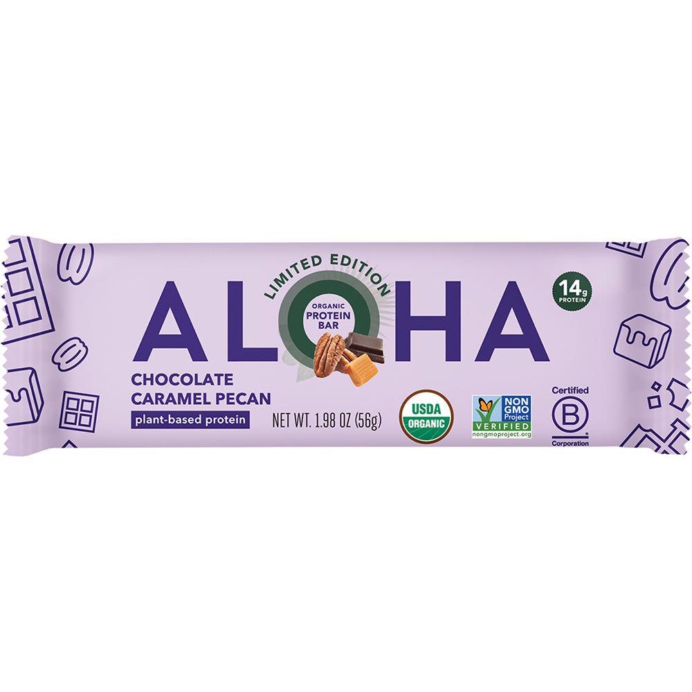 Aloha Organic 14g Protein Bar - Chocolate Caramel Pecan, 1.98 oz