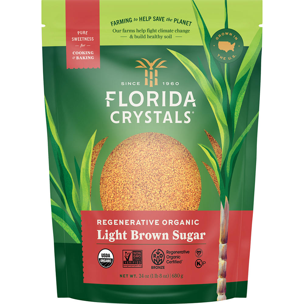 Florida Crystals Regenerative Organic Light Brown Sugar, 1.5 lb