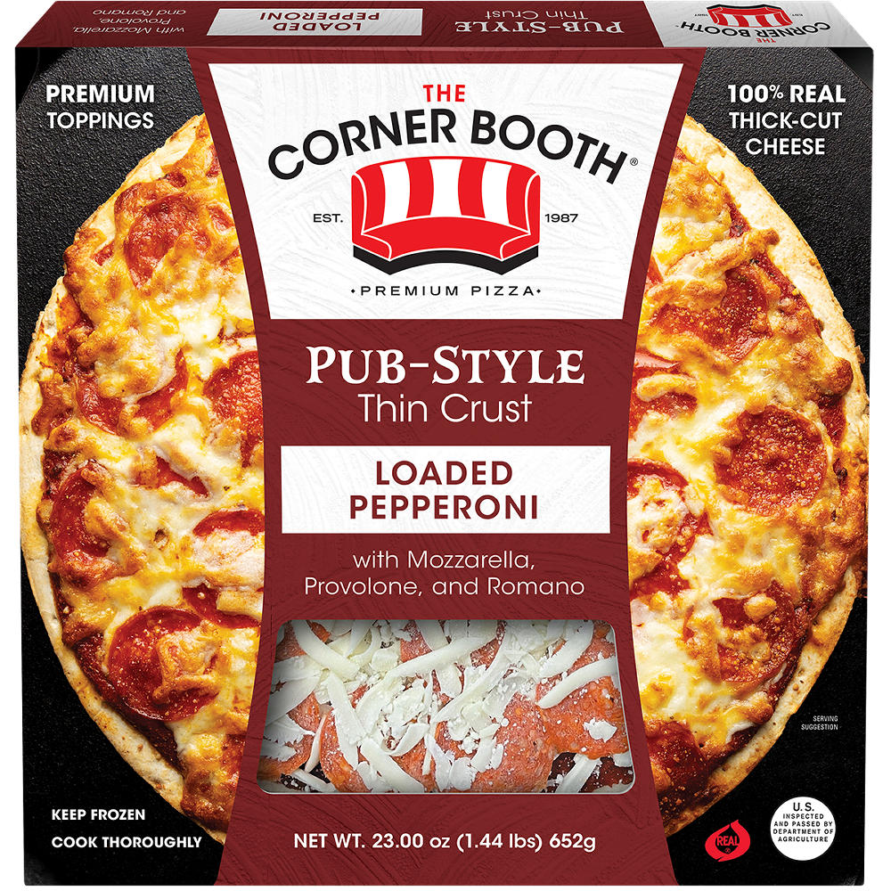 The Corner Booth Loaded Pepperoni Pub Style Thin Crust Pizza, 23 oz