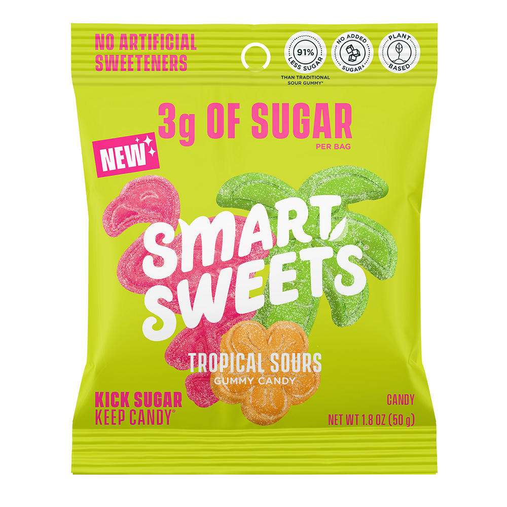 SmartSweets Tropical Sours Gummy Candy, 1.8 oz
