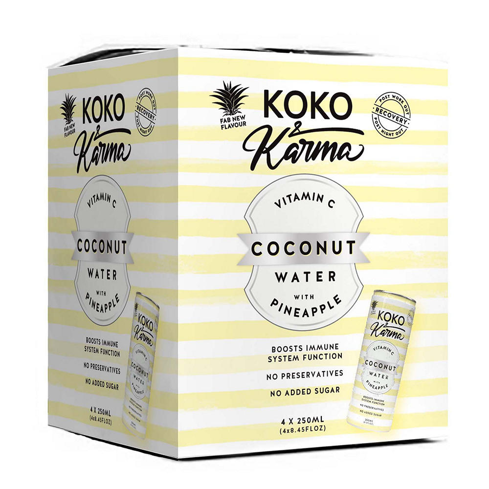 Koko & Karma Vitamin C & Pineapple Coconut Water 4 pk Cans, 8.45 oz
