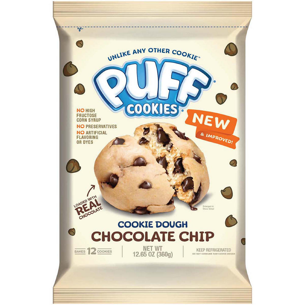 Puff Cookies Chocolate Chip Cookie Dough, 12.65 oz