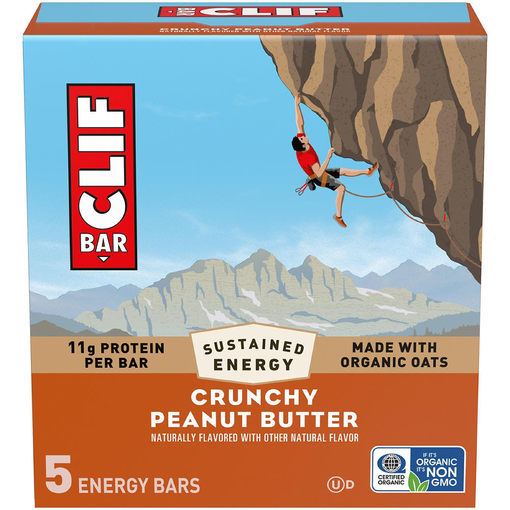 Clif Bar 11g Protein Energy Bars - Crunchy Peanut Butter, 5 ct