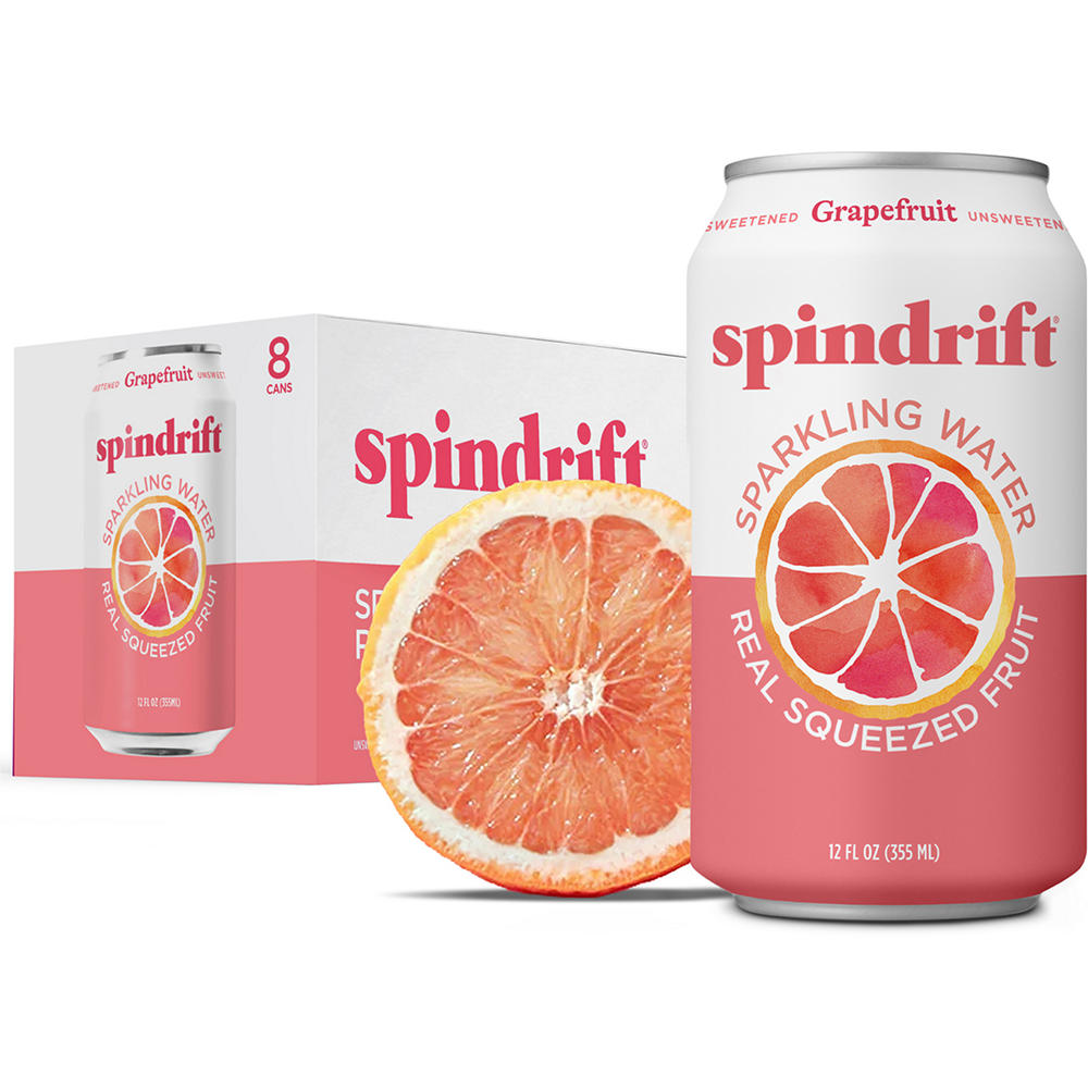 Spindrift Grapefruit Sparkling Water 8 pk Cans, 12 oz