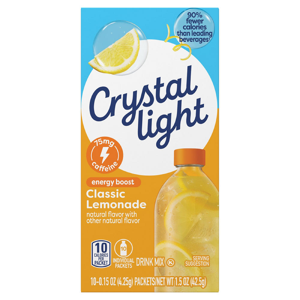 Crystal Light Energy Boost Drink Mix -Classic Lemonade, 10 ct