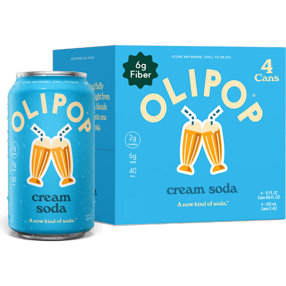 Olipop Prebiotic Soda 4 pk Cans - Cream Soda, 12 oz