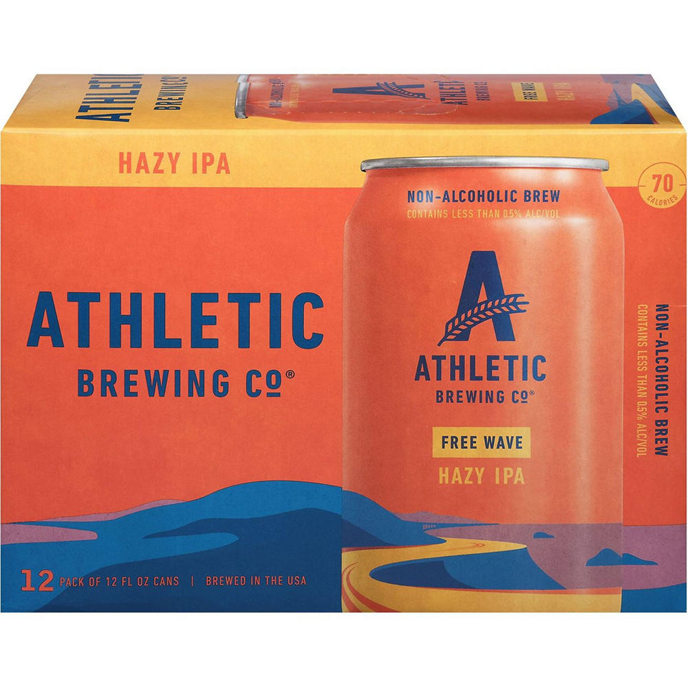 Athletic Brewing Co. Free Wave Hazy IPA Craft Beer 12 pk Cans, 12 oz