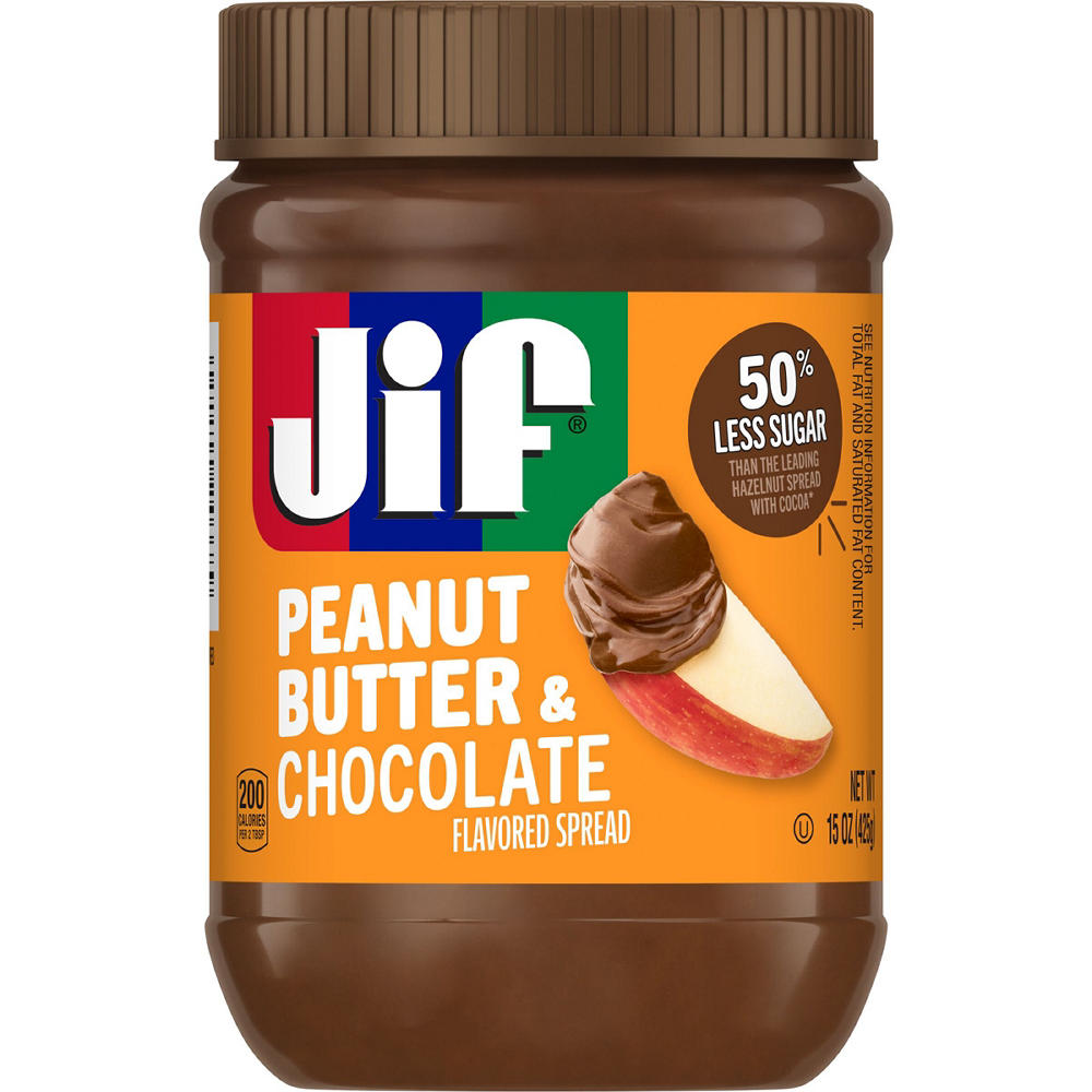 Jif Peanut Butter & Chocolate Flavored Spread, 15 oz