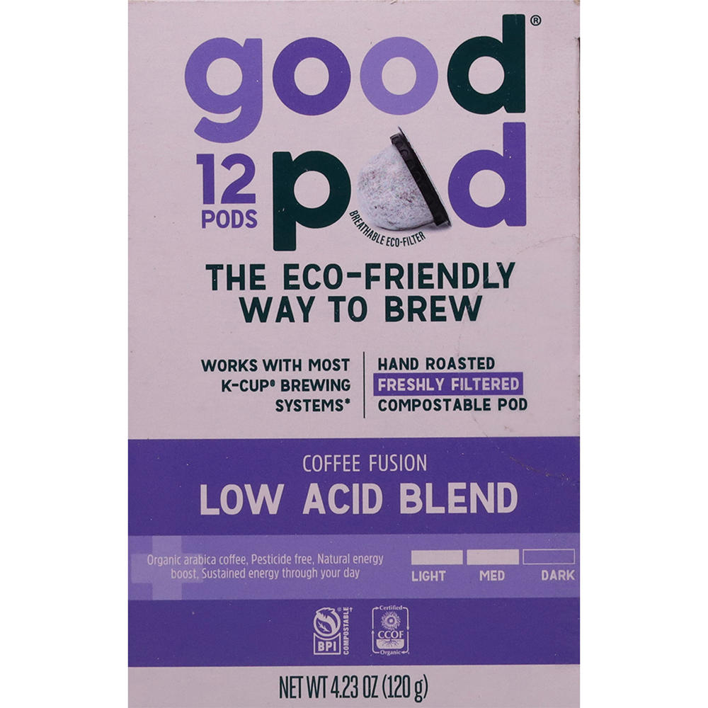 Good Pod Low Acid Blend Single Serve Coffee Cups, 12 ct