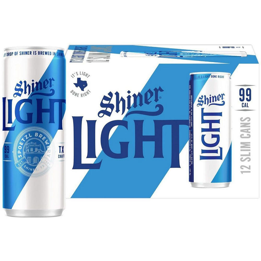Shiner Light Blonde Craft Beer 12 pk Slim Cans, 12 oz