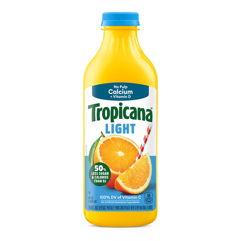 Tropicana No Pulp Calcium & Vitamin D Light Orange Juice, 46 oz