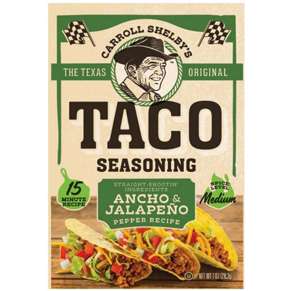 Carroll Shelby's Ancho & Jalapeno Pepper Taco Seasoning, 1 oz