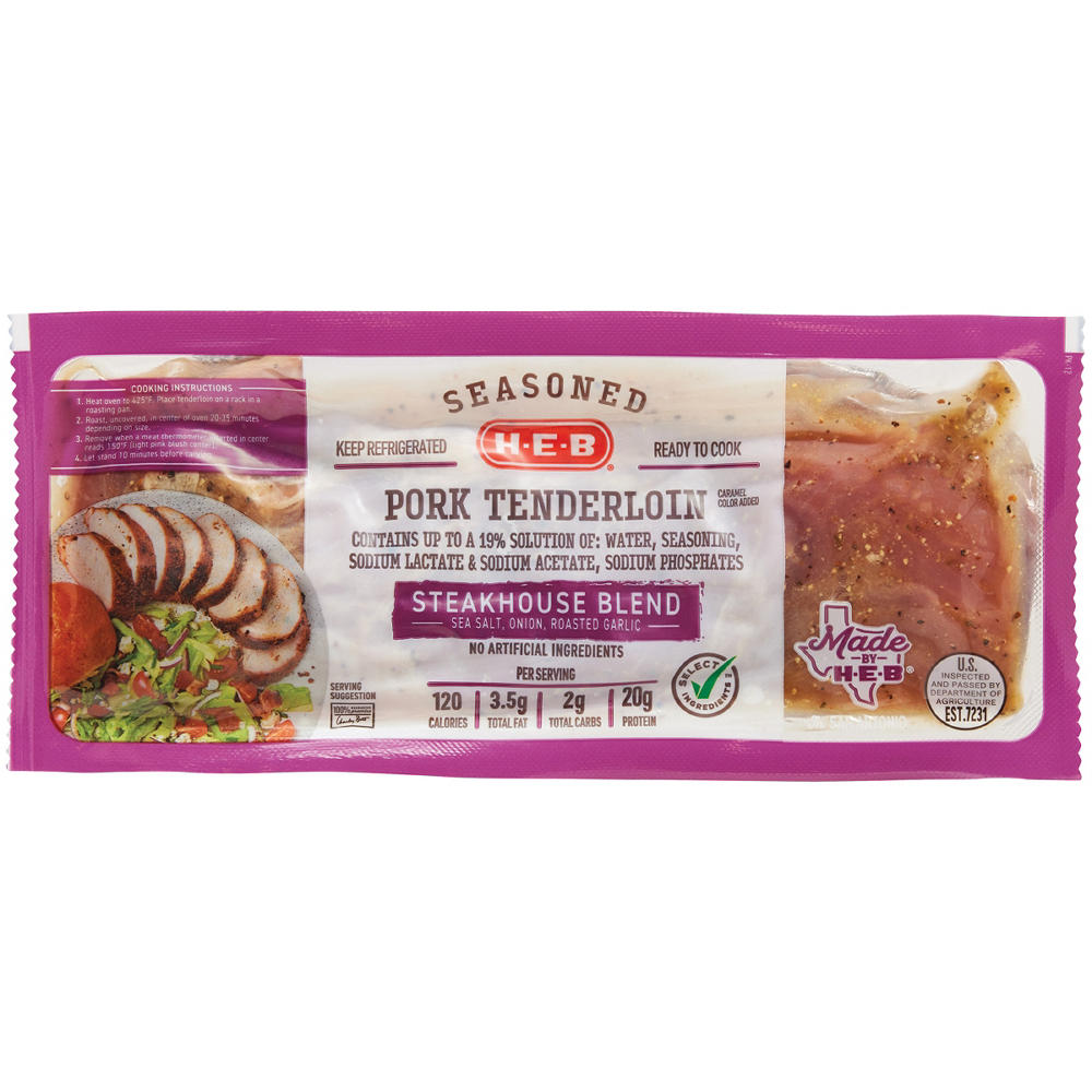 H-E-B Steakhouse Blend-Seasoned Pork Tenderloin, Avg. 1.4 lbs