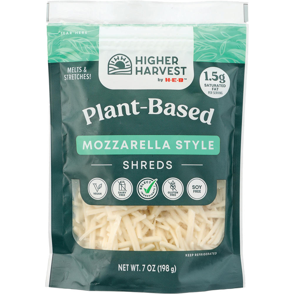 Higher Harvest by H-E-B Plant Based Mozzarella Cheese Shreds, 7 oz