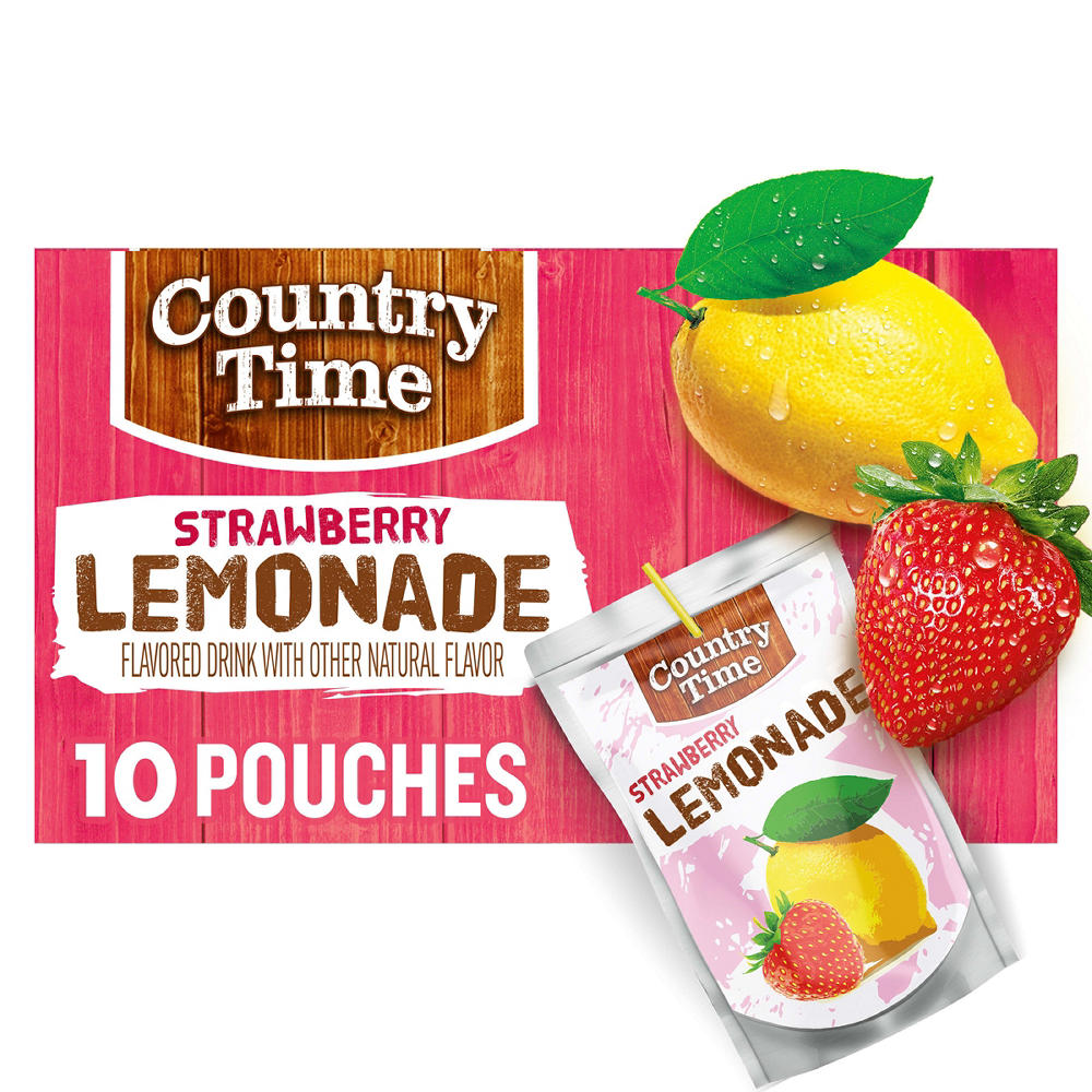 Country Time Strawberry Lemonade 10 pk Pouches, 6 oz
