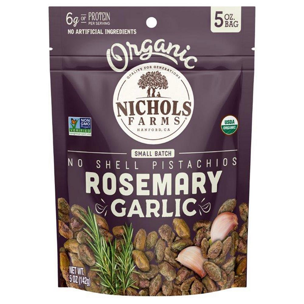 Nichols Farms Organic No Shell Pistachios - Rosemary Garlic, 5 oz