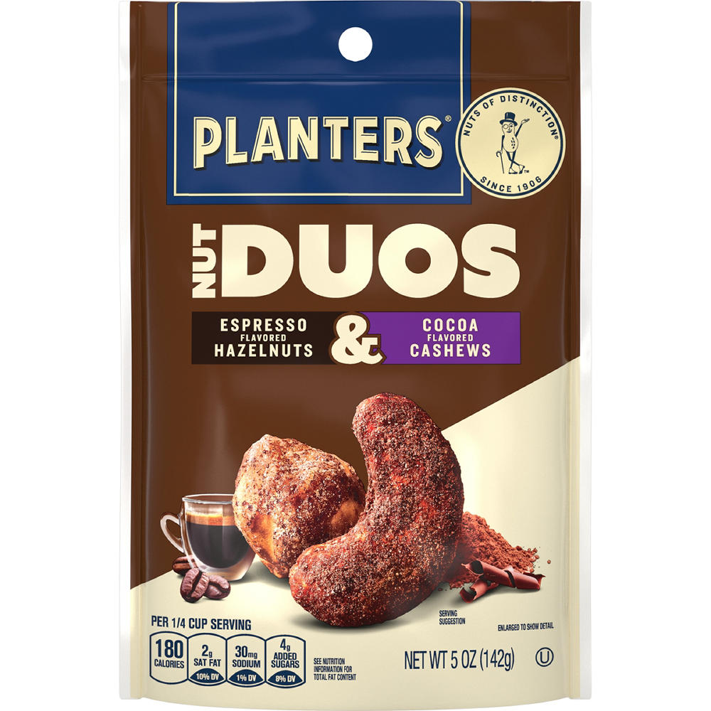 Planters Nut Duos - Espresso Hazelnuts & Cocoa Cashews, 5 oz