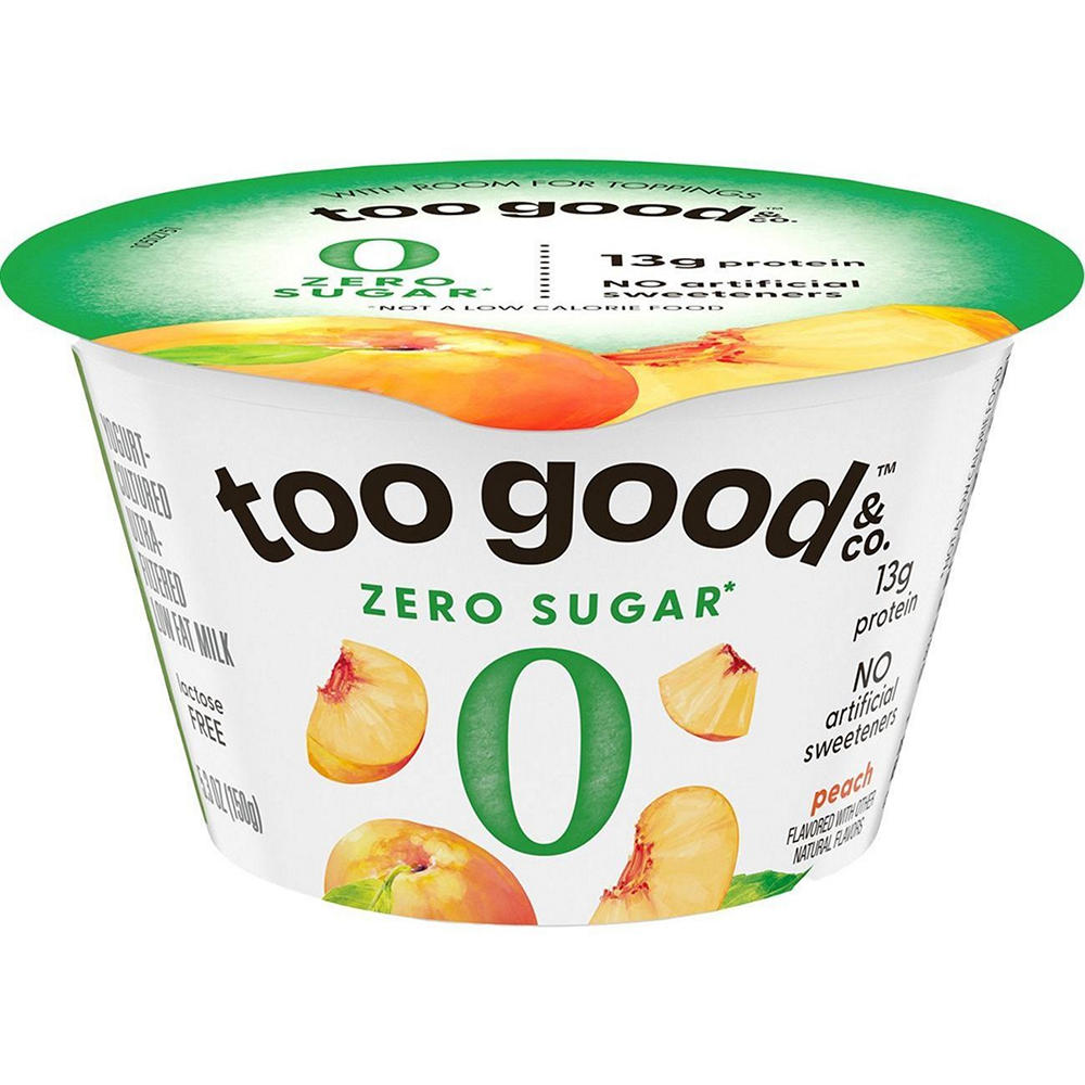 Too Good & Co. Zero Sugar Greek Yogurt - Peach, 5.3 oz