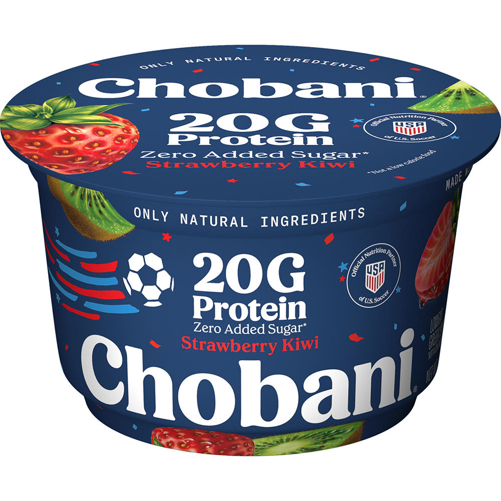 Chobani 20G Protein Zero Sugar Added Greek Yogurt - Strawberry Kiwi, 6.7 oz