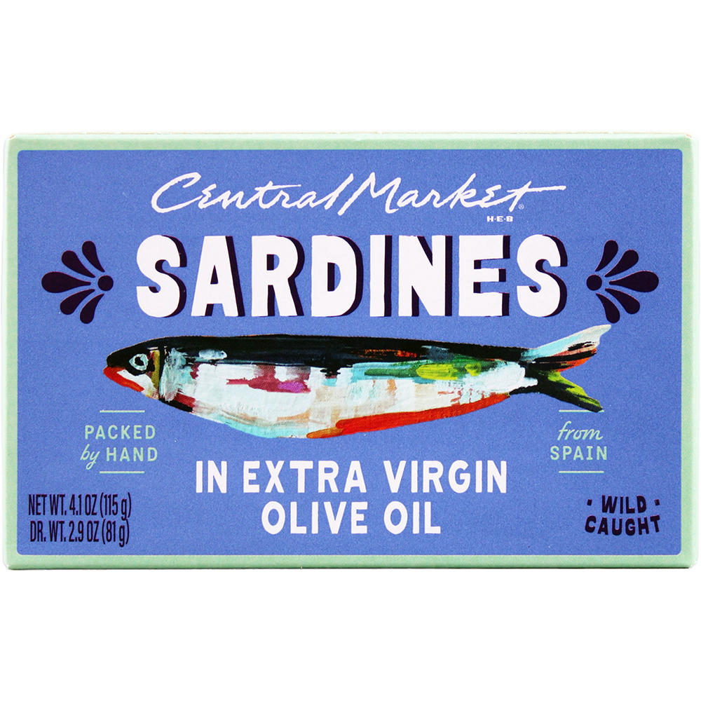 Central Market Sardines in Extra Virgin Olive Oil, 4 oz