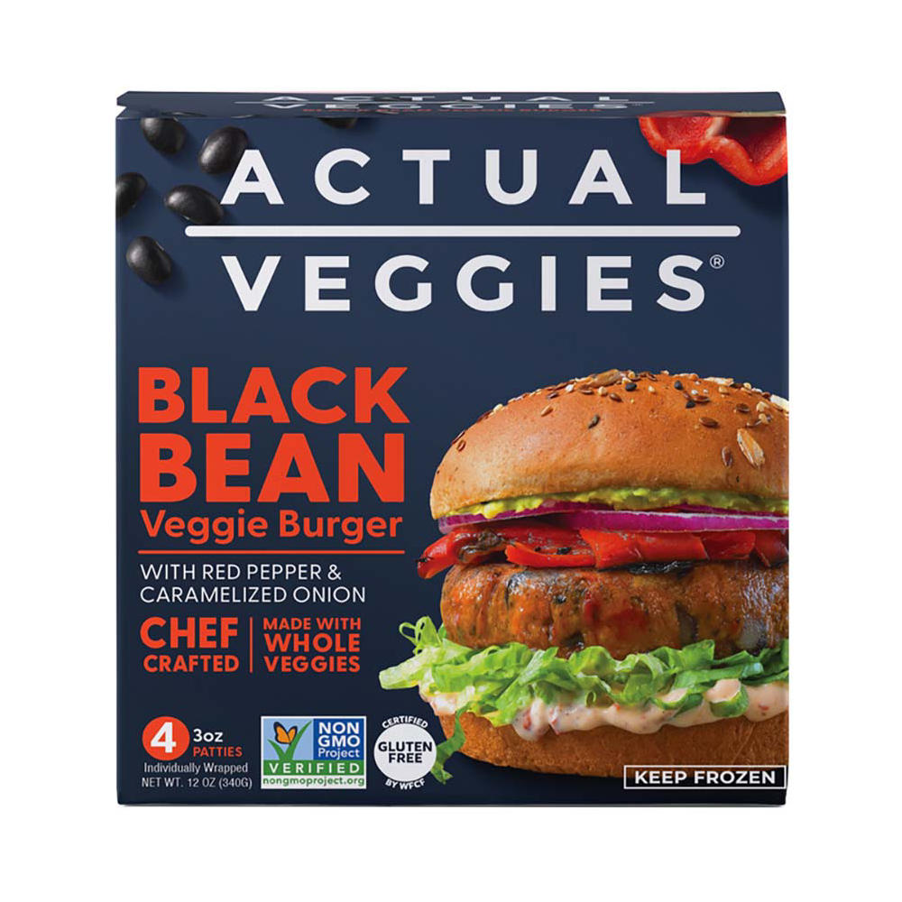 Actual Veggies Black Bean Veggie Burger, 4 ct