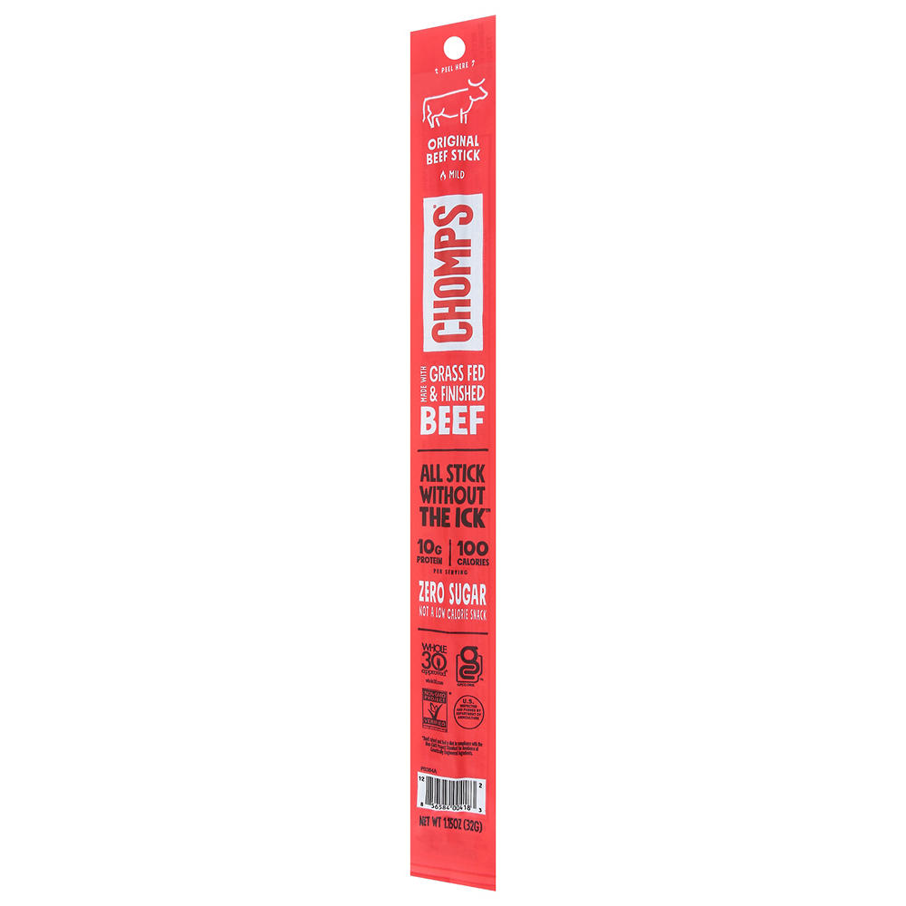 Chomps 10g Protein Original Beef Jerky Meat Stick, 1.15 oz