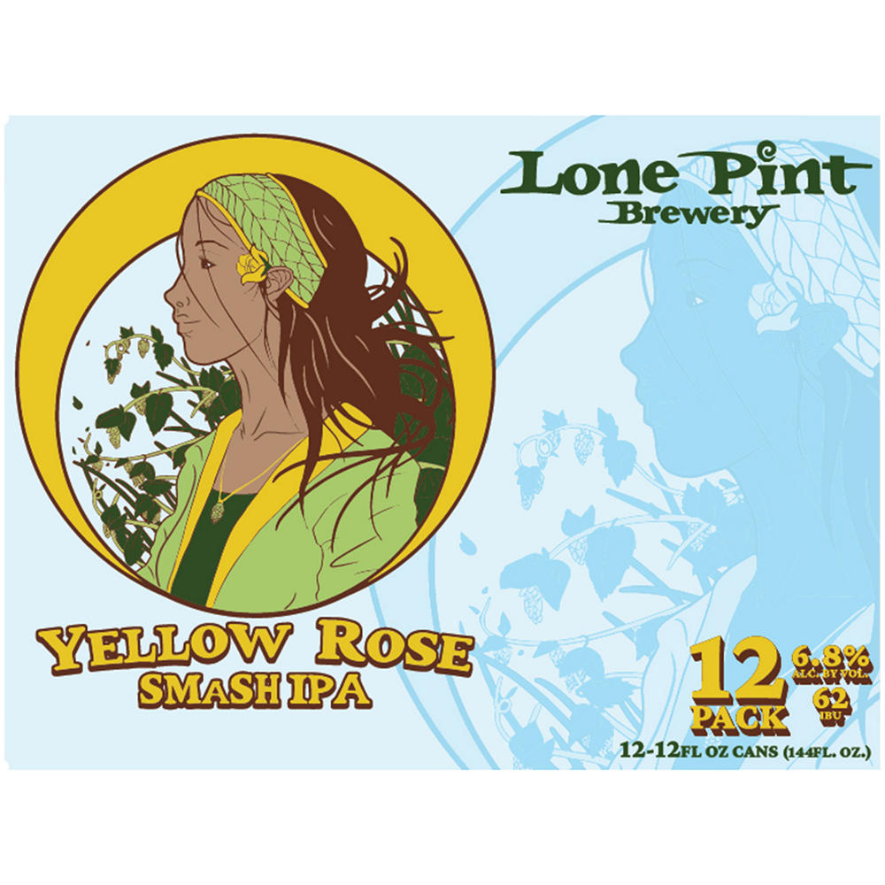 Lone Pint Brewery Yellow Rose IPA Craft Beer 12 pk Cans, 12 oz