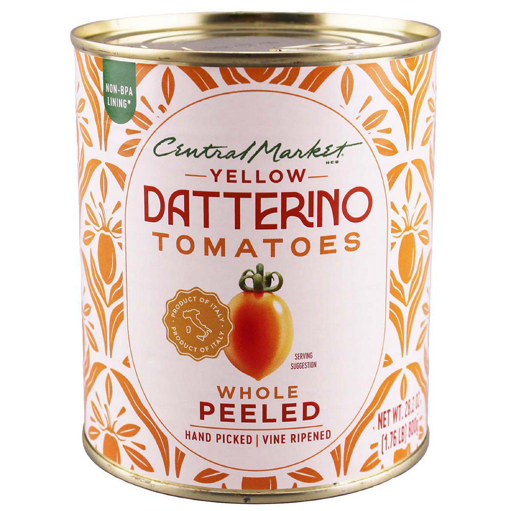 Central Market Whole Peeled Yellow Datterino Tomatoes in Juice, 28.2 Oz